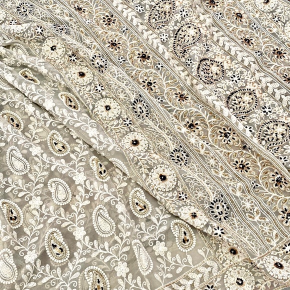 Designer Heavy Work Chikankari Saree - Picture 3 of 3